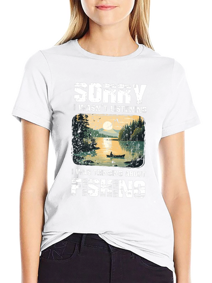 Camiseta Hombre Pesca - Lo Siento Pensaba en Pescar
