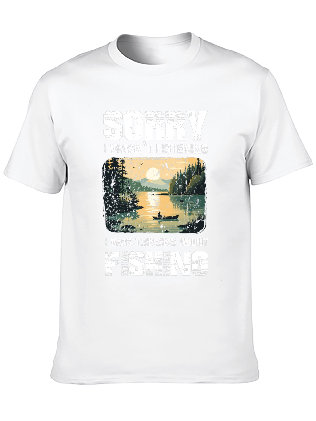 Camiseta Hombre Pesca - Lo Siento Pensaba en Pescar