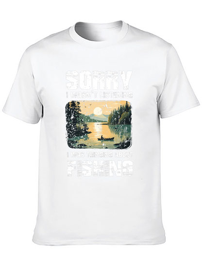 Camiseta Hombre Pesca - Lo Siento Pensaba en Pescar