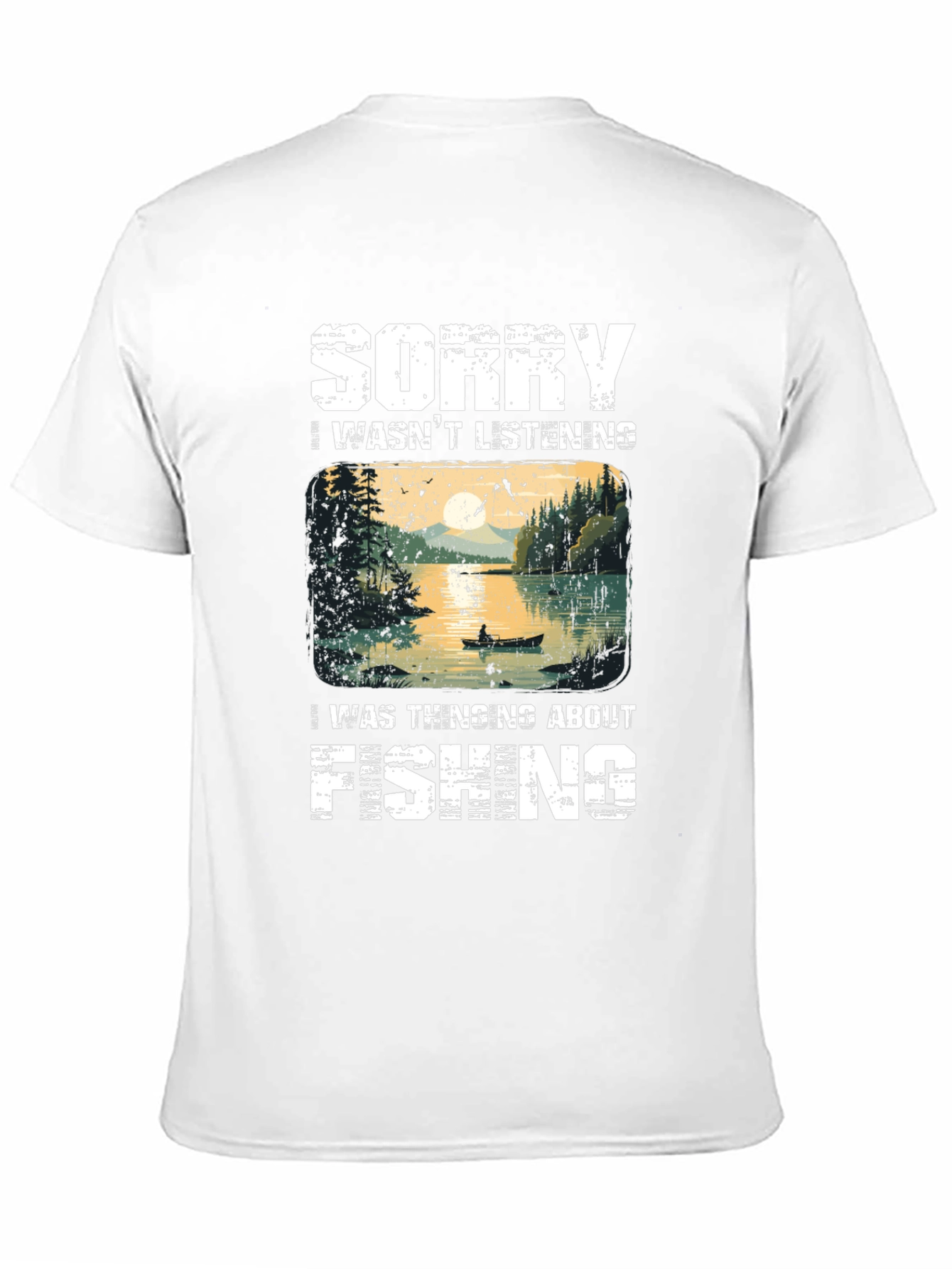 Camiseta Hombre Pesca - Lo Siento Pensaba en Pescar