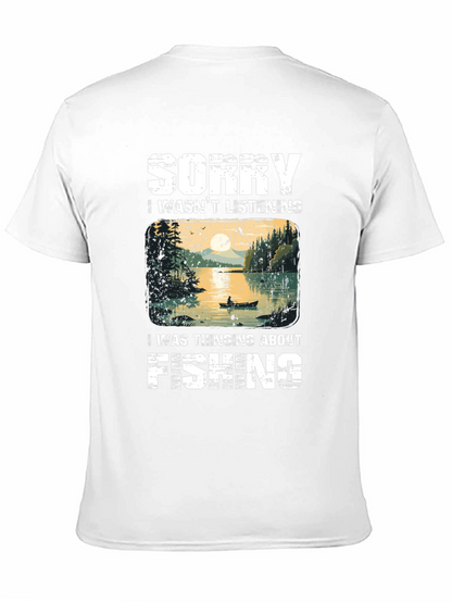 Camiseta Hombre Pesca - Lo Siento Pensaba en Pescar