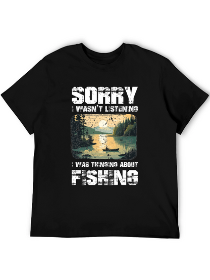 Camiseta Hombre Pesca - Lo Siento Pensaba en Pescar