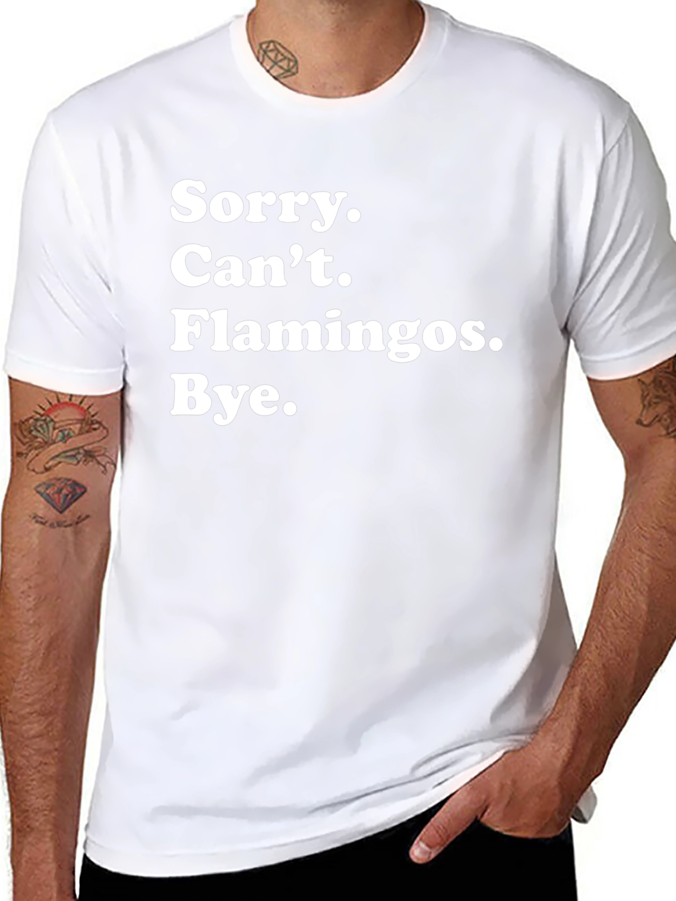 Camiseta Negra: Sorry Cant Flamingos Bye.