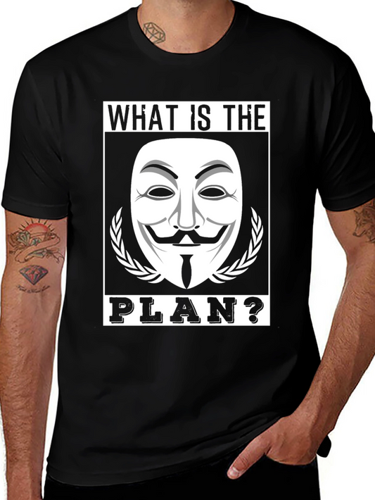 Camiseta Negra: Máscara Guy Fawkes - ¿Cuál es el Plan?