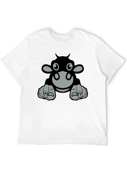 Camiseta Negra con Diseño de Vaca Animada