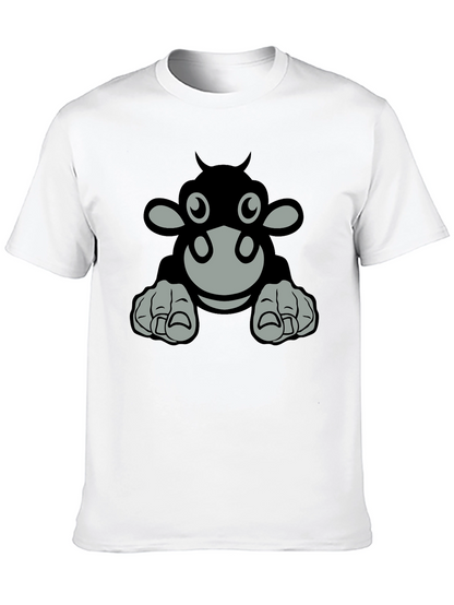Camiseta Negra con Diseño de Vaca Animada