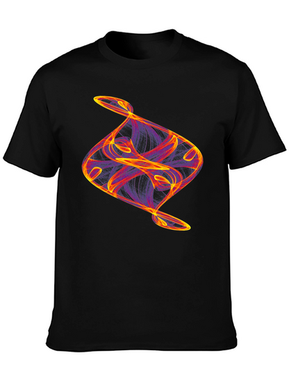Camiseta Negra con Diseño Abstracto Llamativo