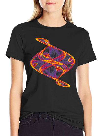 Camiseta Negra con Diseño Abstracto Llamativo