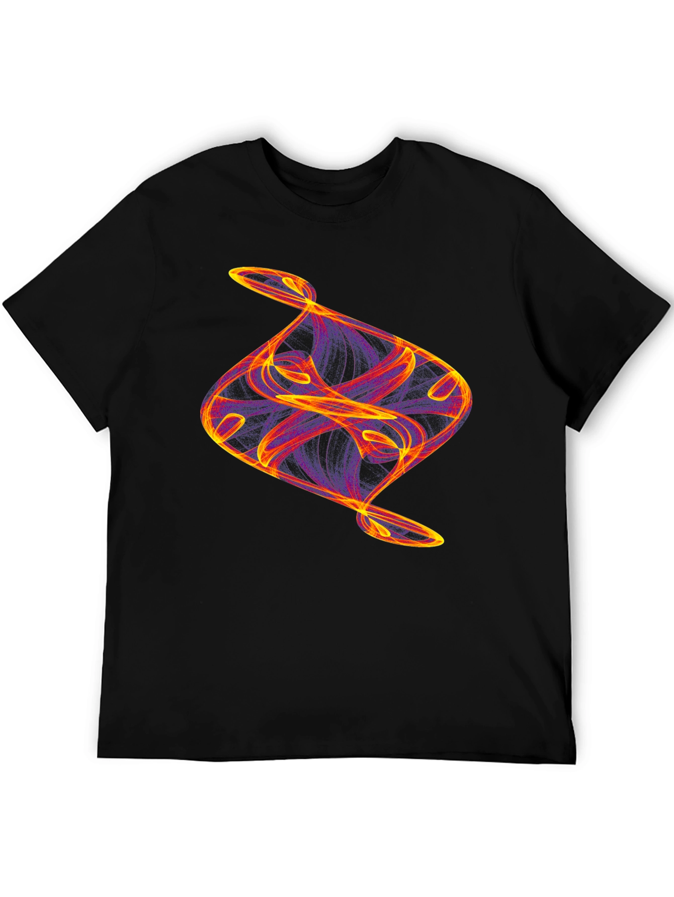 Camiseta Negra con Diseño Abstracto Llamativo