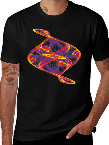 Camiseta Negra con Diseño Abstracto Llamativo