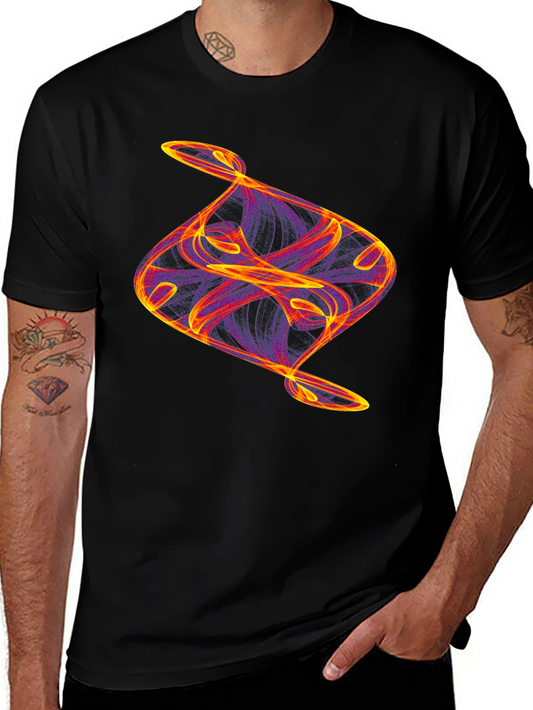 Camiseta Negra con Diseño Abstracto Llamativo