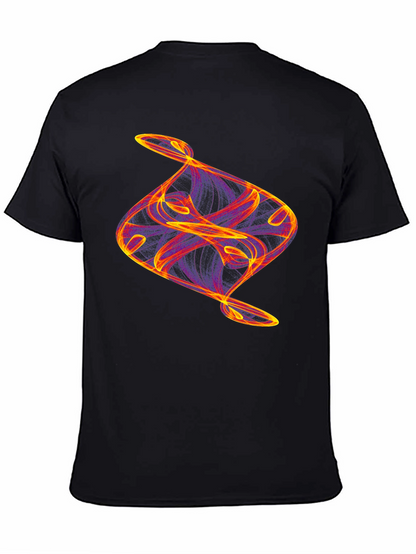 Camiseta Negra con Diseño Abstracto Llamativo