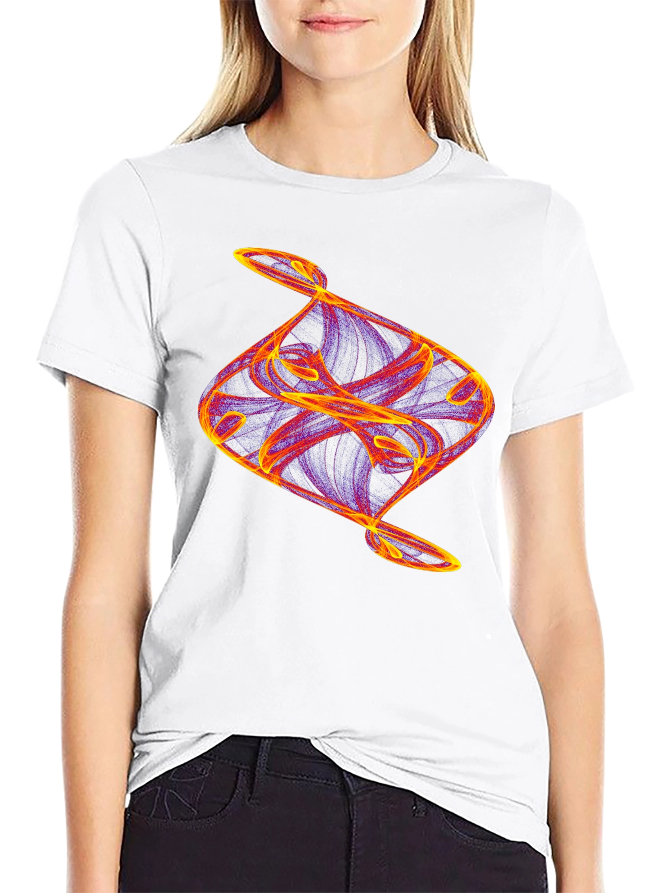 Camiseta Negra con Diseño Abstracto Llamativo