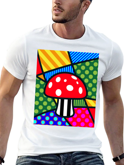 Camiseta Negra con Diseño de Hongo Psicodélico