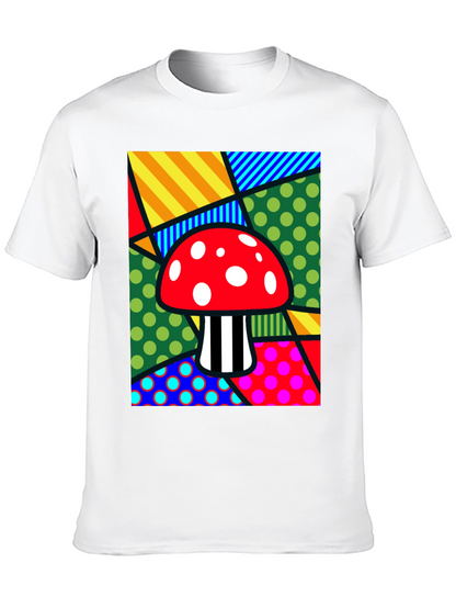 Camiseta Negra con Diseño de Hongo Psicodélico