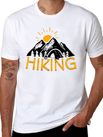 Camiseta Hombre Negra Diseño Senderismo Montaña