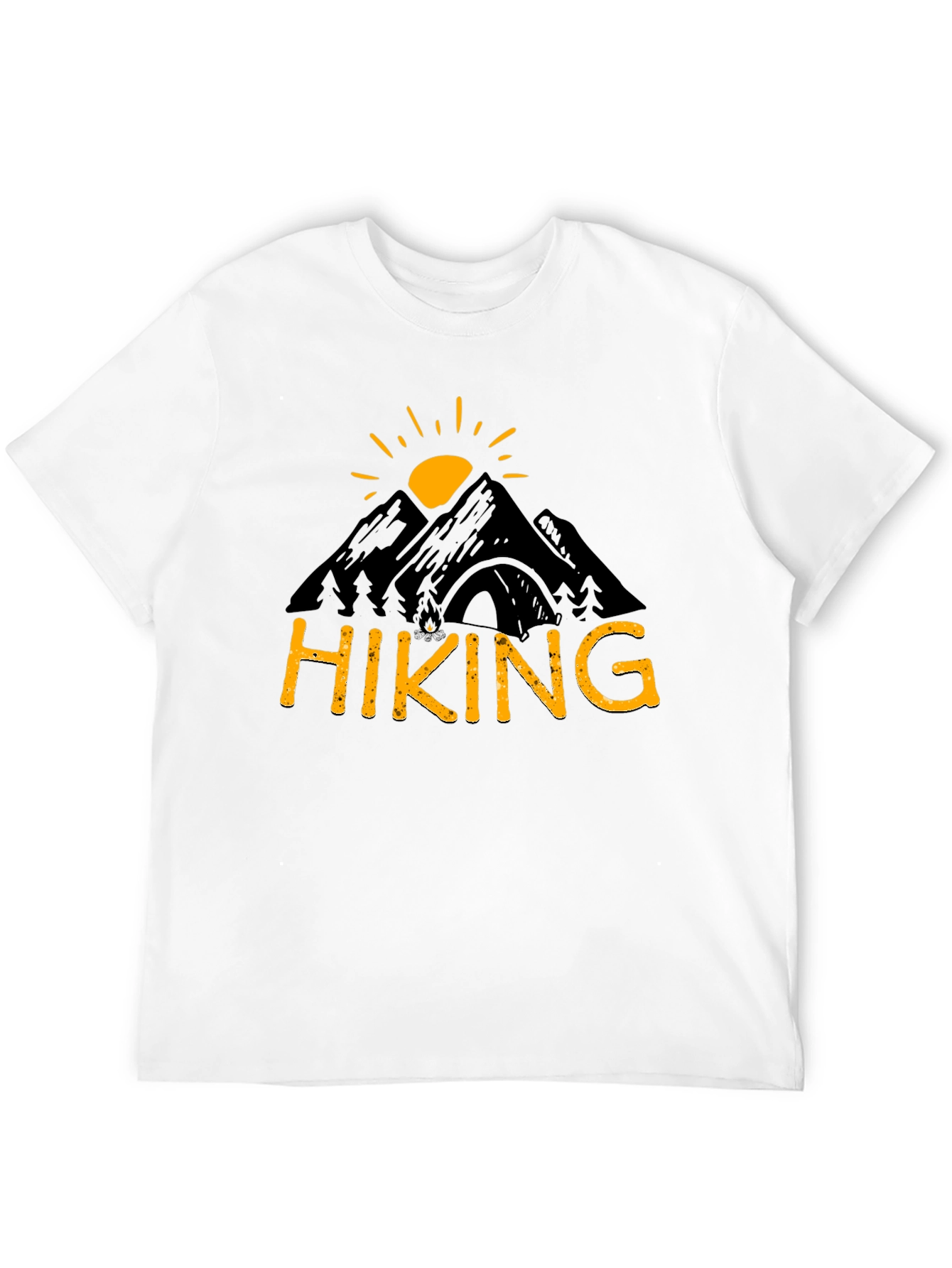 Camiseta Hombre Negra Diseño Senderismo Montaña
