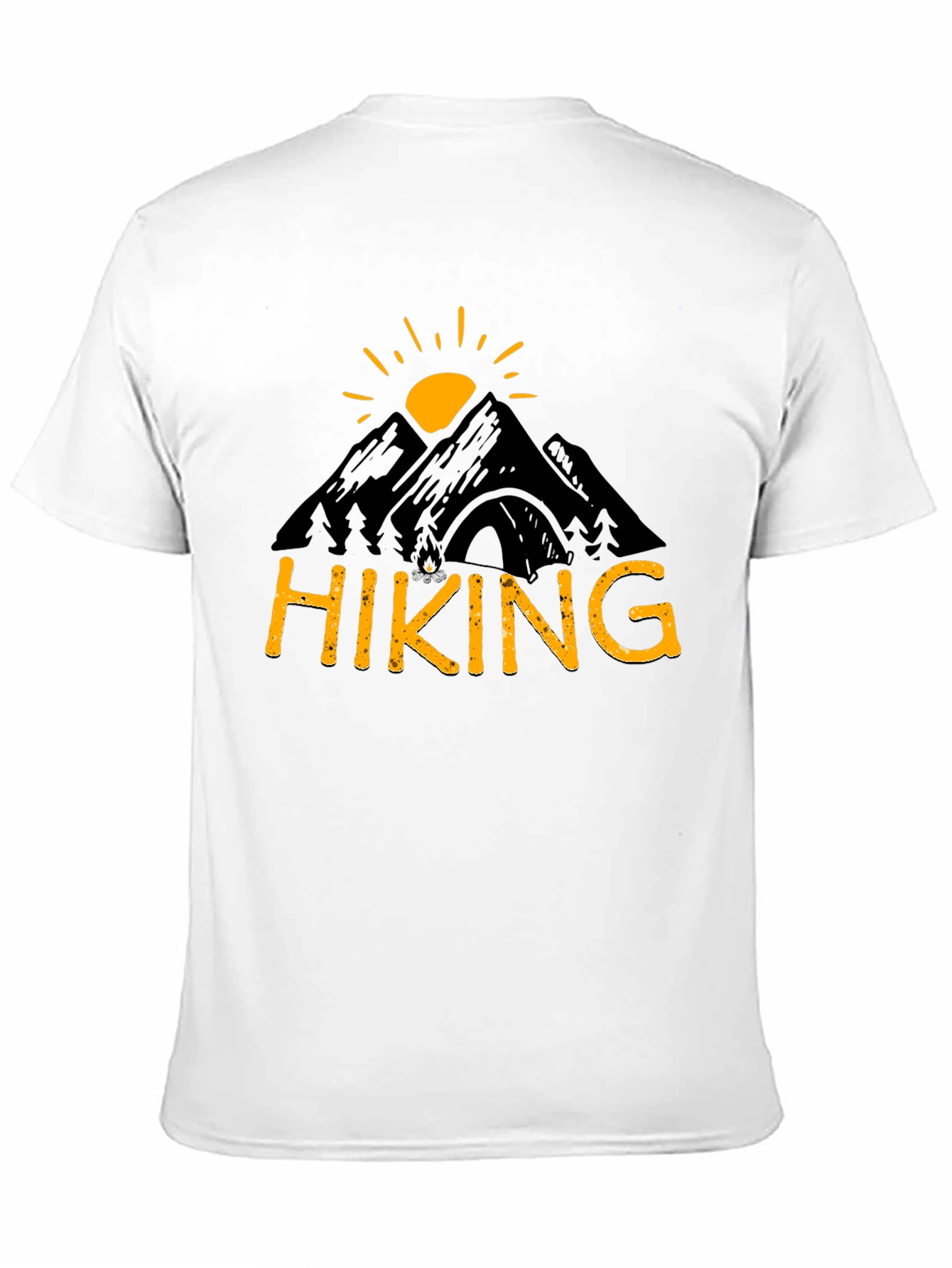 Camiseta Hombre Negra Diseño Senderismo Montaña
