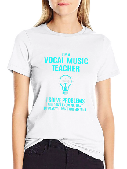 Camiseta Negra Profesor Música Vocal Soluciona Problemas