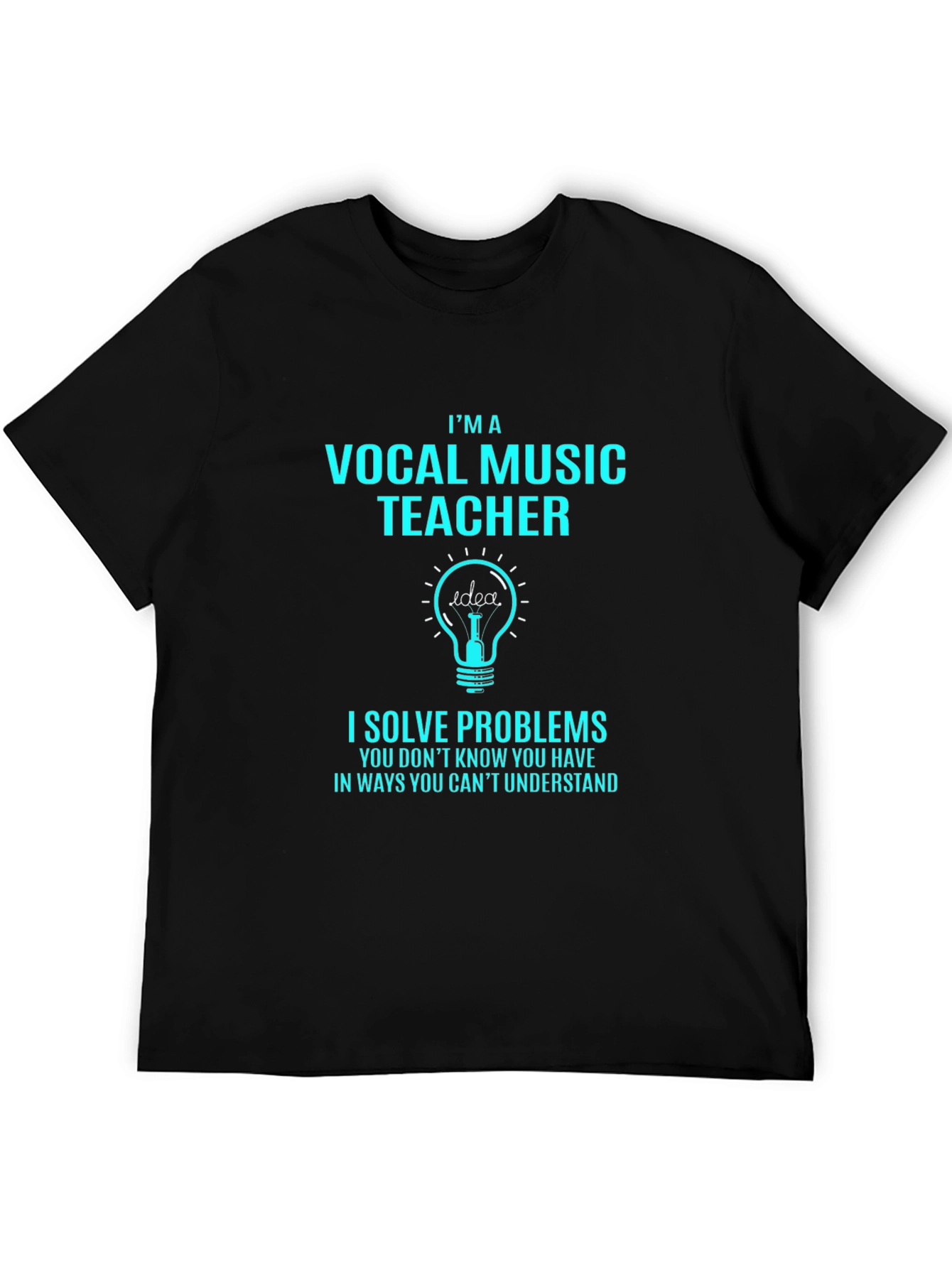 Camiseta Negra Profesor Música Vocal Soluciona Problemas