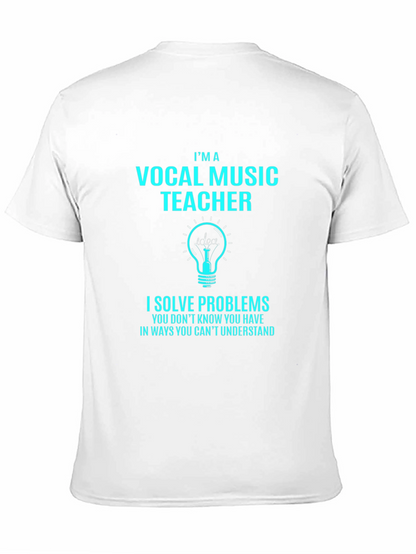 Camiseta Negra Profesor Música Vocal Soluciona Problemas