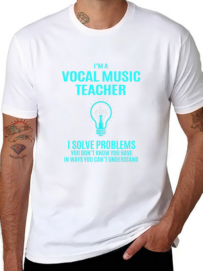 Camiseta Negra Profesor Música Vocal Soluciona Problemas