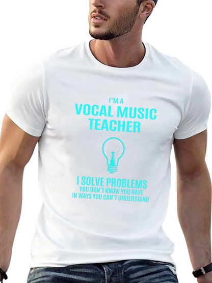 Camiseta Negra Profesor Música Vocal Soluciona Problemas