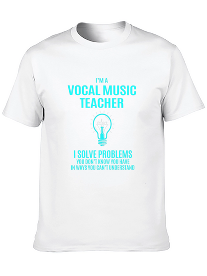 Camiseta Negra Profesor Música Vocal Soluciona Problemas