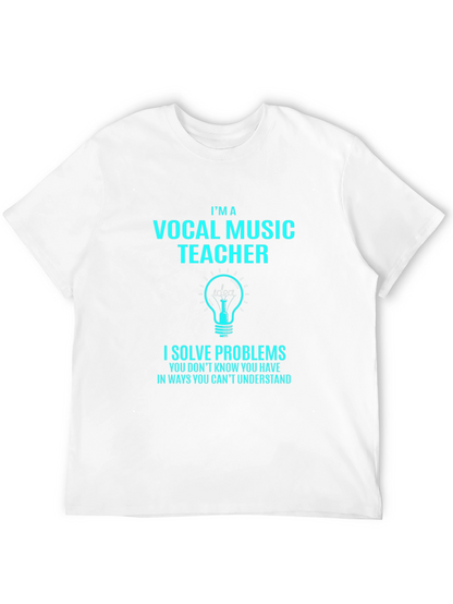 Camiseta Negra Profesor Música Vocal Soluciona Problemas