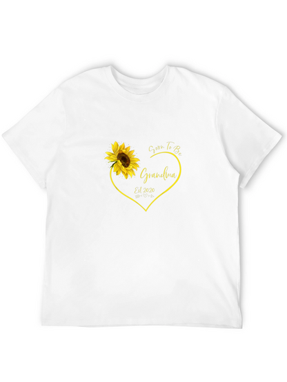 Camiseta Negra Soon To Be Grandma con Girasol