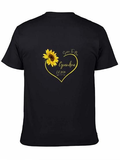 Camiseta Negra Soon To Be Grandma con Girasol