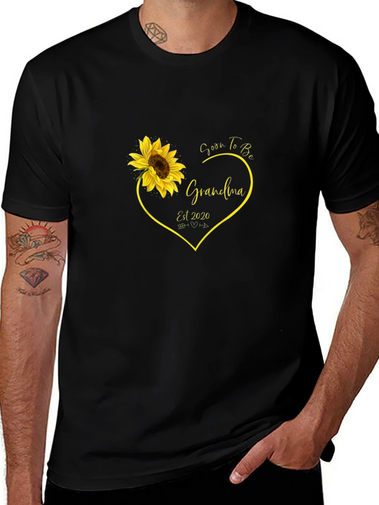 Camiseta Negra Soon To Be Grandma con Girasol