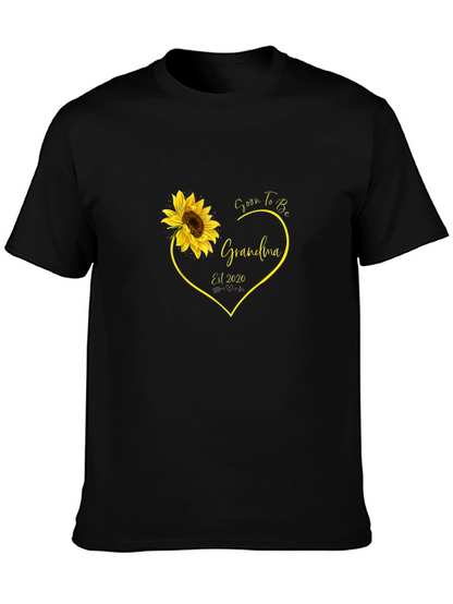 Camiseta Negra Soon To Be Grandma con Girasol