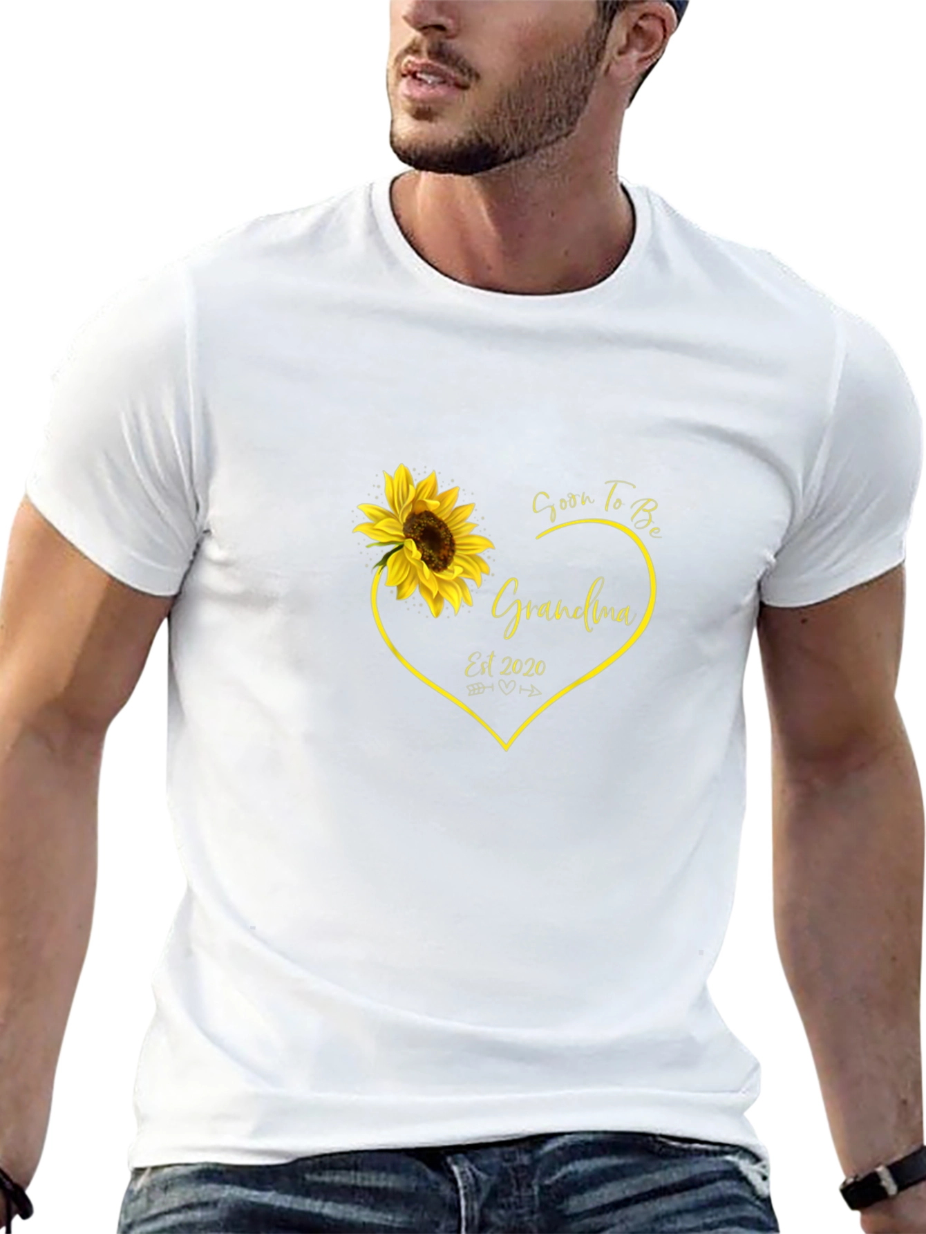 Camiseta Negra Soon To Be Grandma con Girasol