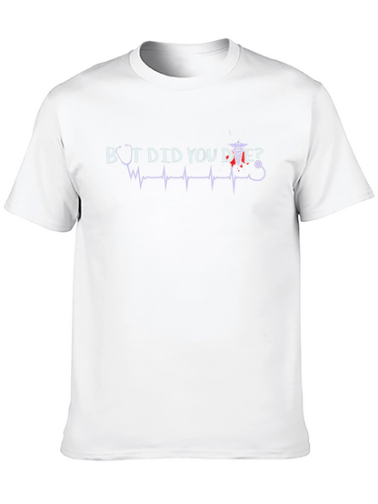Camiseta Negra ¿Pero Moriste? con Diseño Médico
