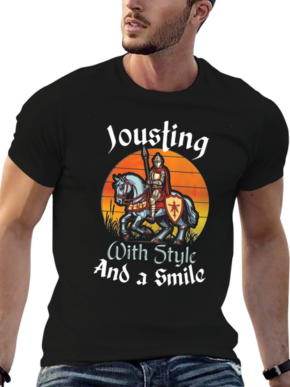 Camiseta Negra: Justas con Estilo y una Sonrisa