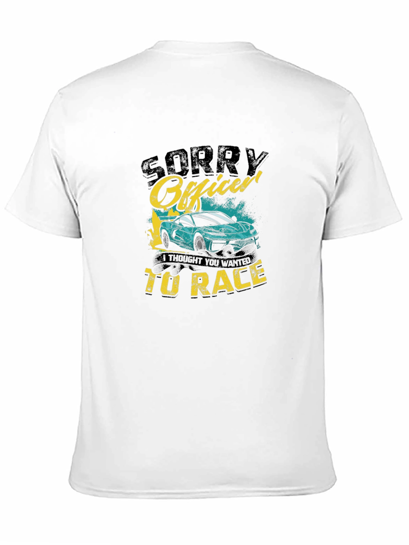 Camiseta Negra Sorry Officer Coche Carrera