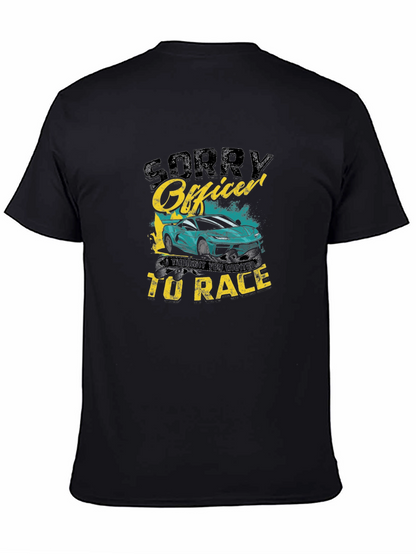 Camiseta Negra Sorry Officer Coche Carrera
