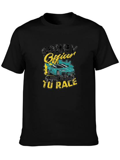 Camiseta Negra Sorry Officer Coche Carrera