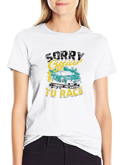 Camiseta Negra Sorry Officer Coche Carrera
