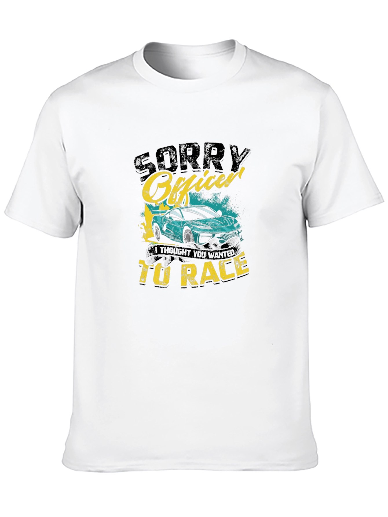 Camiseta Negra Sorry Officer Coche Carrera