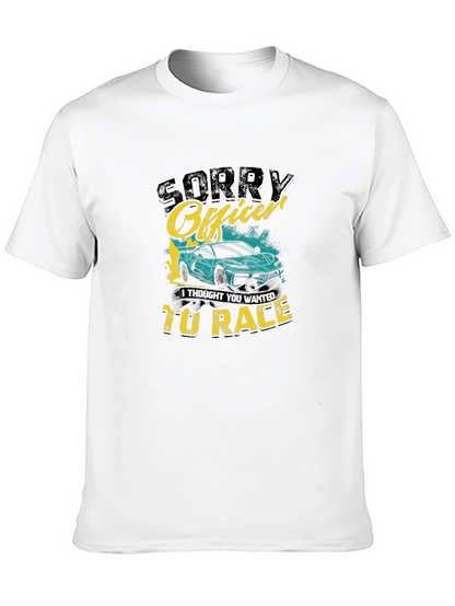 Camiseta Negra Sorry Officer Coche Carrera