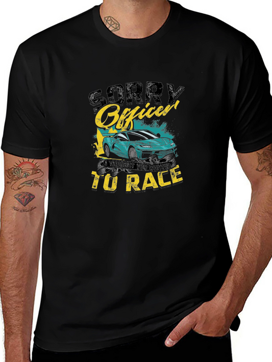 Camiseta Negra Sorry Officer Coche Carrera