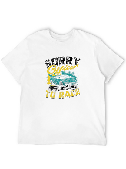 Camiseta Negra Sorry Officer Coche Carrera