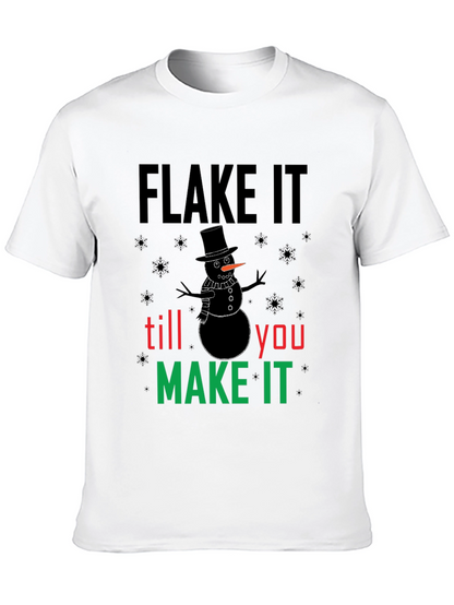 Camiseta Negra Flake It Till You Make It Navideña