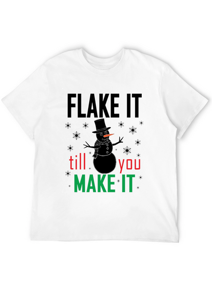 Camiseta Negra Flake It Till You Make It Navideña