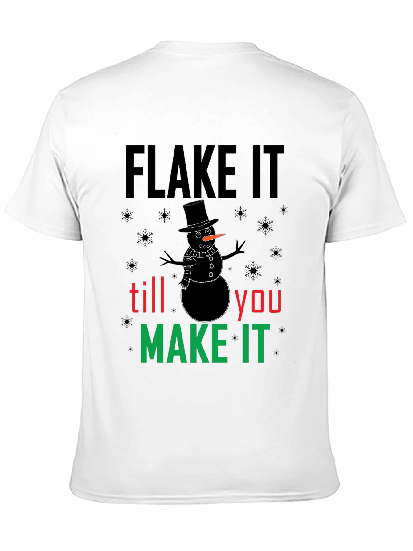 Camiseta Negra Flake It Till You Make It Navideña