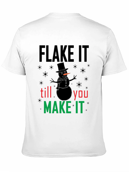 Camiseta Negra Flake It Till You Make It Navideña
