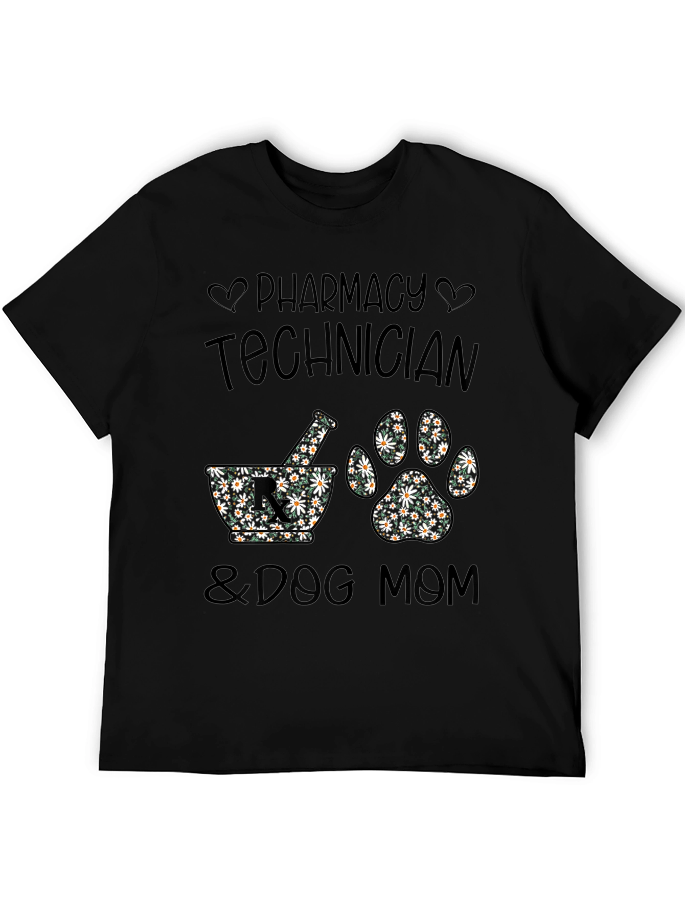 Camiseta Negra Pharmacy Technician & Dog Mom