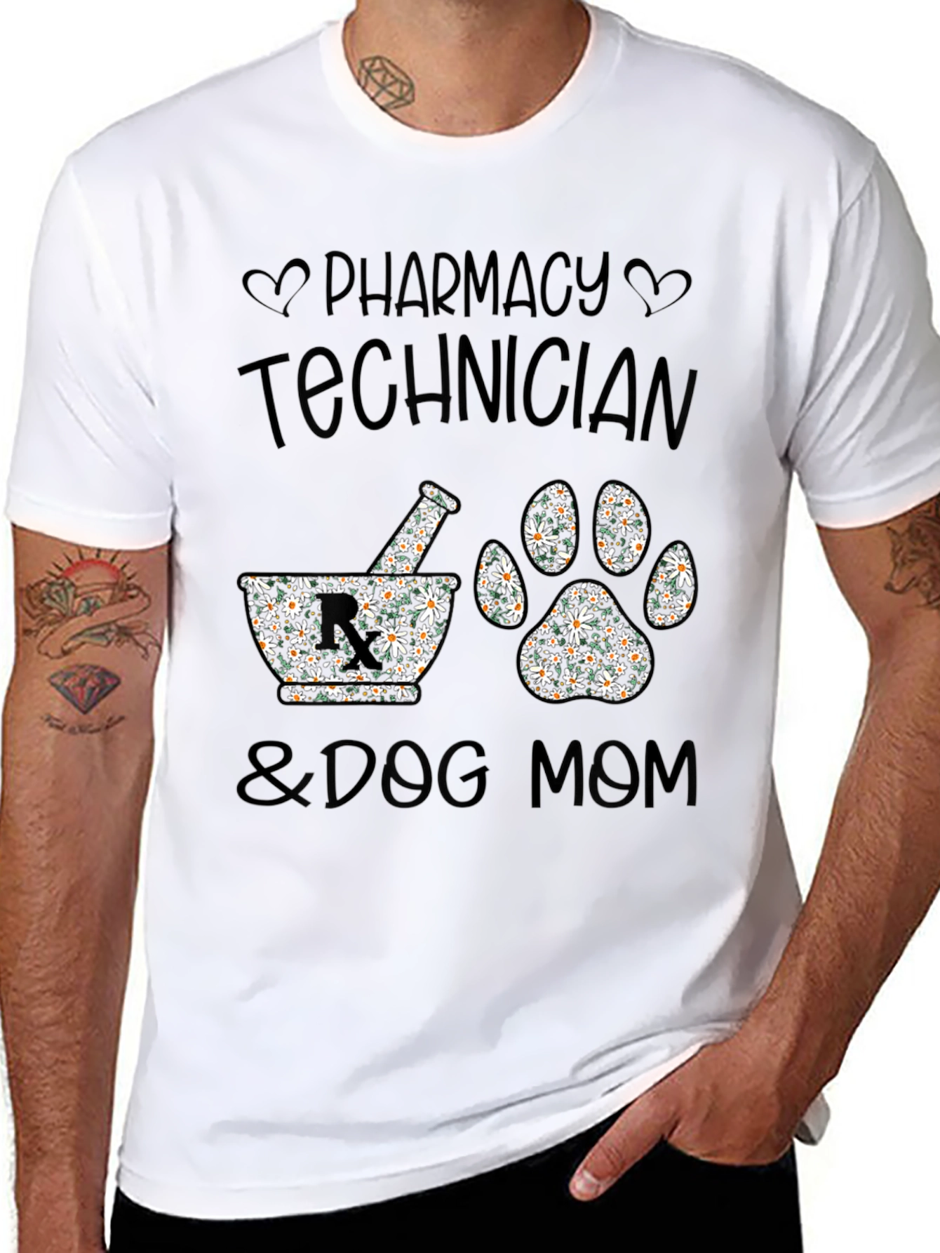 Camiseta Negra Pharmacy Technician & Dog Mom